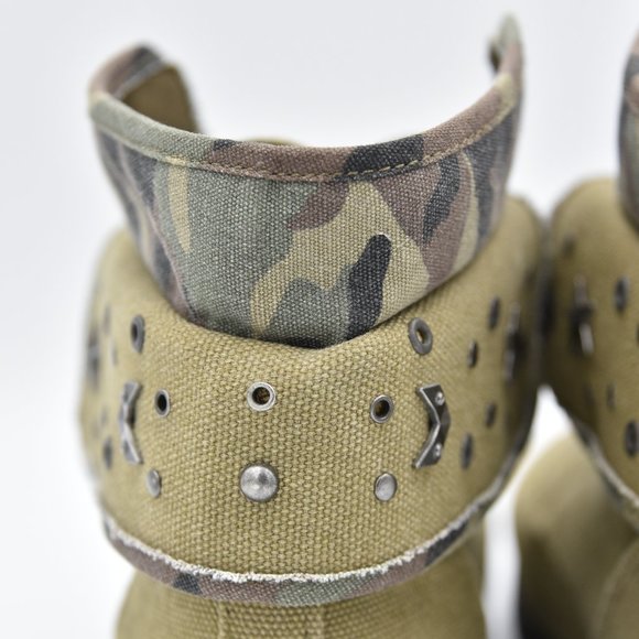 NWOT Rock & Candy by ZiGi Green Camouflage Spraypaint Boots, Women's Size 6.5 - Picture 7 of 13